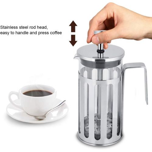  TOPINCN Coffee Pot Stainless Steel Coffee Maker Glass French Press Filter Coffee Machine Pour Espresso Coffee Pot Household Tea Maker(350ML)