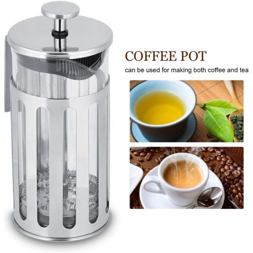  TOPINCN Coffee Pot Stainless Steel Coffee Maker Glass French Press Filter Coffee Machine Pour Espresso Coffee Pot Household Tea Maker(350ML)