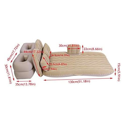  TOPINCN Inflatable Bed Mattress, Indoor Outdoor Camping Travel Air Mattress Car Back Seat Air Beds Cushion Inflatable Backseat Sleeping Mattress for Travel Camping