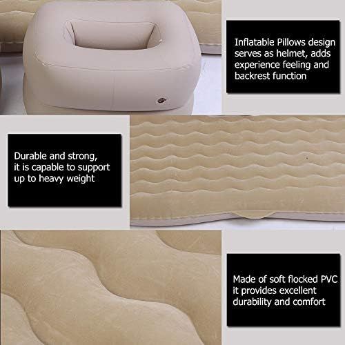  TOPINCN Inflatable Bed Mattress, Indoor Outdoor Camping Travel Air Mattress Car Back Seat Air Beds Cushion Inflatable Backseat Sleeping Mattress for Travel Camping