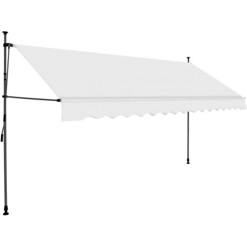  TOPINCN Manual Awning, Outdoor Sun Shade Shelter Water Resistant Practical Weather Resistant Easy to Clean for Terrace