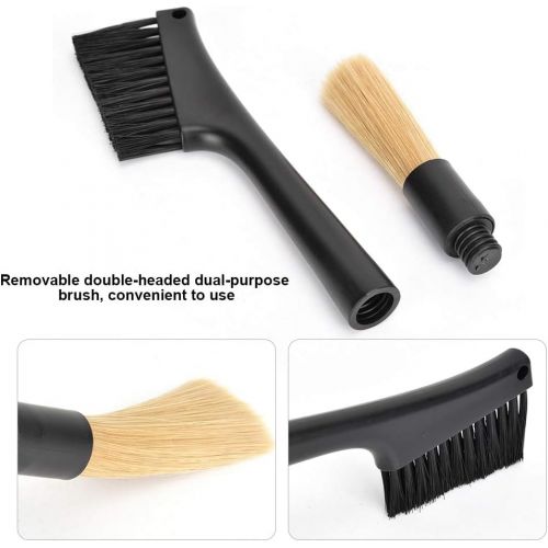  TOPINCN Two Head Brush Cleaning Brush For Coffee Bean Grinder Bar Espresso Brush Accessories for Coffee Tools Tabletop Cleaning Tool