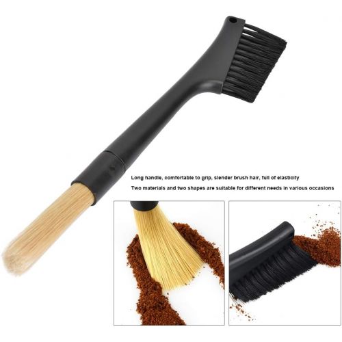  TOPINCN Two Head Brush Cleaning Brush For Coffee Bean Grinder Bar Espresso Brush Accessories for Coffee Tools Tabletop Cleaning Tool