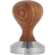 TOPINCN Coffee Tamper Stainless Steel Espresso Coffee Pressing Tool Coffee Shop Cafe Supplies 51mm/53mm/58mm Flat Base Wooden Handle(53mm)