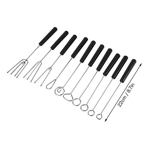  [아마존베스트]TOPINCN 10 pieces DIY baking accessories stainless steel chocolate dip fork set.