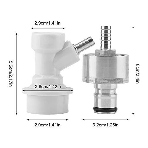  [아마존베스트]TOPINCN Carbonation Cap 304 Stainless Steel Carbonator with Liquid Ball Lock 1/4 Inch Barb Hot Homebrew Soda Water Carbonate Beer Soft Drinks