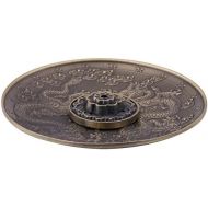 인센스스틱 TOPINCN Incense Holder Zinc Alloy Incense Stick Burner Dragon Pattern Censer Plate with Ash Catcher for Living Room Bedroom Temple Office Hotel Yoga Studio(Bronze)