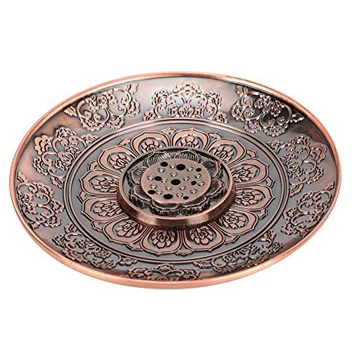  인센스스틱 TOPINCN Incense Burner Tray Antique Copper Incense Stick Holder Incense PlateCatcher Home Buddhist Temple Decor FengShui Decoration