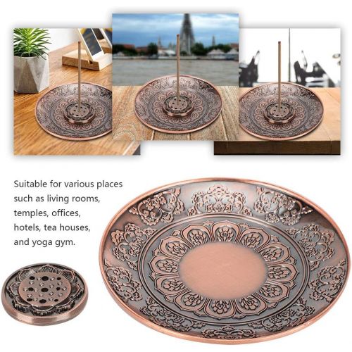  인센스스틱 TOPINCN Incense Burner Tray Antique Copper Incense Stick Holder Incense PlateCatcher Home Buddhist Temple Decor FengShui Decoration