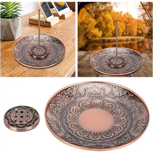  인센스스틱 TOPINCN Incense Burner Tray Antique Copper Incense Stick Holder Incense PlateCatcher Home Buddhist Temple Decor FengShui Decoration