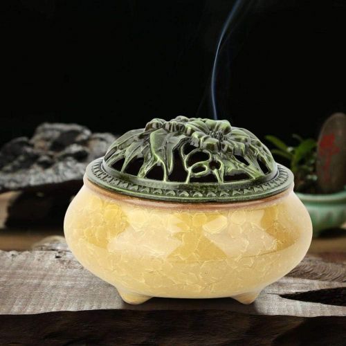  인센스스틱 TOPINCN Ceramic Censer Incense Burner Incense Stick Holder Smoke Cone Coil Aroma Burner Holder Stove for Tea House Yoga Studio Home Decoration (#03)