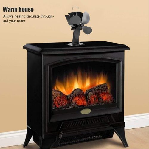  TOPINCN 4 Blade Mute Heat Powered Fireplace Stove energysaving Fan Wood Log Burners Fan Home Supplies
