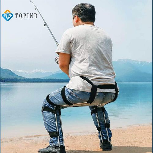  Adjustable Chairless Wearable Invisible Chair Portable Folding Outdoor Magic Fishing Stool Anytime, Anywhere Camping Folding Stool Concert Subway Bus Withstands 330Lbs by TOPIND（L）