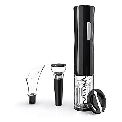  [아마존베스트]TOPKITCH Wine Opener Electric, Battery-Powered Wine Bottle Corkscrew Opener LED Light comes with Foil Cutter, Wine Saver Vacuum Pump Stopper and Aerator Pourer Gifts for Wine Lover