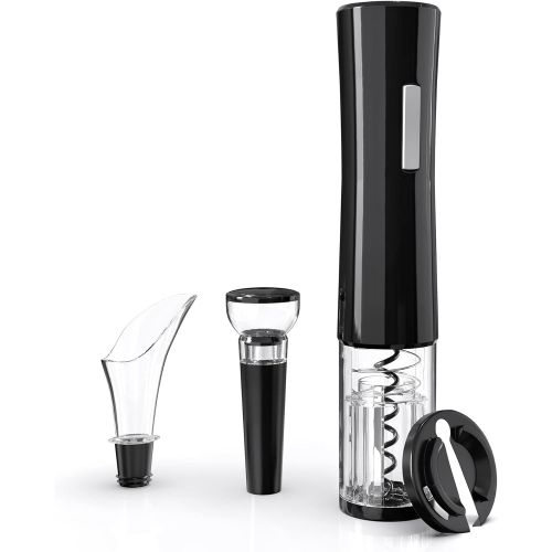  [아마존베스트]TOPKITCH Wine Opener Electric, Battery-Powered Wine Bottle Corkscrew Opener LED Light comes with Foil Cutter, Wine Saver Vacuum Pump Stopper and Aerator Pourer Gifts for Wine Lover