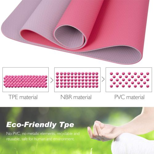  [아마존 핫딜]  [아마존핫딜]TOPLUS Yoga Mat - Upgraded Yoga Mat Eco Friendly Non-Slip Exercise & Fitness Mat with Carrying Strap, Workout Mat for All Type of Yoga, Pilates and Floor Exercises(1/4 inch-1/8 inc