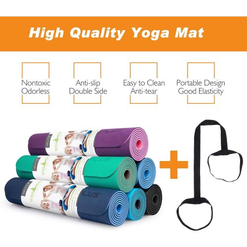  [아마존 핫딜]  [아마존핫딜]TOPLUS Yoga Mat - Classic 1/4 inch Pro Yoga Mat Eco Friendly Non Slip Fitness Exercise Mat with Carrying Strap-Workout Mat for Yoga, Pilates and Floor Exercises