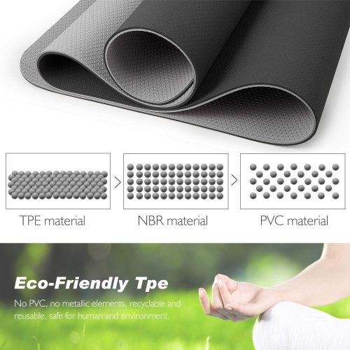  [아마존 핫딜] [아마존핫딜]TOPLUS Yoga Mat - Upgraded Yoga Mat Eco Friendly Non-Slip Exercise & Fitness Mat with Carrying Strap, Workout Mat for All Type of Yoga, Pilates(1/4 inch-1/8 inch)