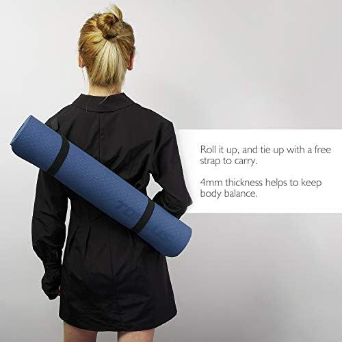  [아마존베스트]TOPLUS Yoga Mat, Gym Mat, Training Mat, Exercise Mat with Carry Strap, Non-Slip, Good for Beginners Yoga for Fitness, Pilates and Gymnastics, 183 x 61 cm