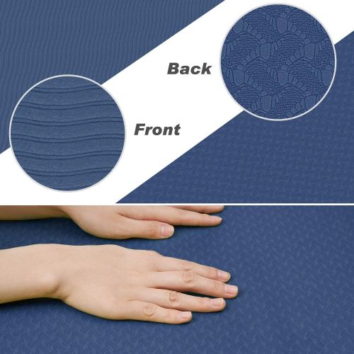  [아마존베스트]TOPLUS Yoga Mat, Gym Mat, Training Mat, Exercise Mat with Carry Strap, Non-Slip, Good for Beginners Yoga for Fitness, Pilates and Gymnastics, 183 x 61 cm