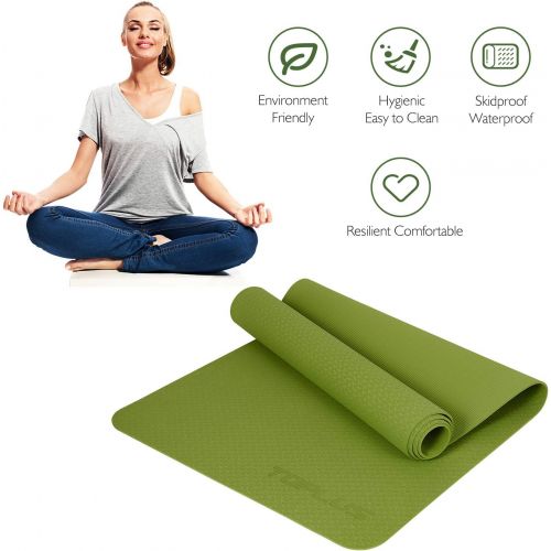  TOPLUS Yoga Mat, Luxury Designer Cooperation Natural Suede Anti-Slip Hot Yoga Mat for Yoga, Pilates and Floor Exercises-Dreamy Purple