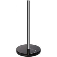 Topsky Paper Towel Holder Stand Countertop - Marble Look Kitchen Standing Rolls Towel Dispenser Stand with Weighted Base for Kitchen Table or Bathroom, Stainless Steel- Black