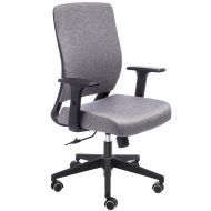 TOPSKY Mid-Back Ergonomic Fabric Office Chair with Adjustable 3D Arm and Lumbar Support (Gray Fabric)