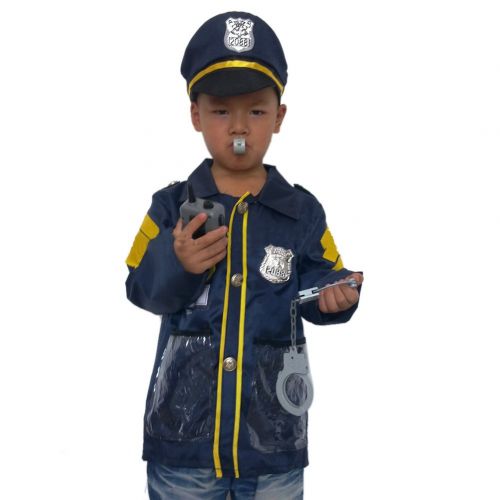  TOPTIE 4 Sets Kids Role Play Costume Doctor Surgeon Police Officer Fire Chief White