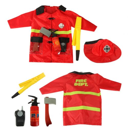  TOPTIE 4 Sets Kids Role Play Costume Doctor Surgeon Police Officer Fire Chief White