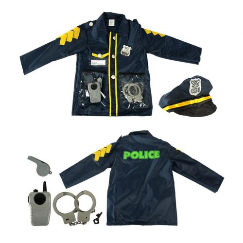  TOPTIE 4 Sets Kids Role Play Costume Doctor Surgeon Police Officer Fire Chief White