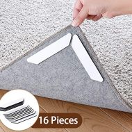 TOPTOTN Rug Grippers - Reusable Anti Slip Rug Carpet Grippers Tape(16 Pack), Advanced with Renewable Adhesive Pad Ideal Two-Sided Anti Slip Rug Pad Rug Grips for Hardwood Floors(1