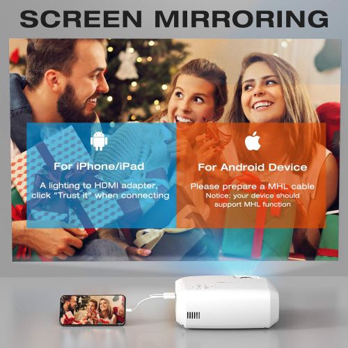 [아마존 핫딜]  [아마존핫딜]Video Projector, TOPVISION Full HD LED Projector with 3600Lux 2019 Upgraded, 60,000 Hrs Home Movie Projector 1080P Supported for Indoor/Outdoor, Compatible with Fire TV Stick, PS4,