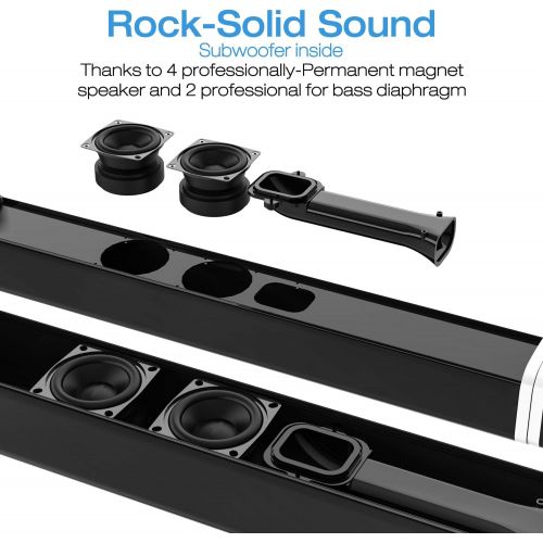  [아마존 핫딜]  [아마존핫딜]Sound bar, TOPVISION detachable Stereo Soundbar (60 Watt and 39-inch ) Subwoofer inside, Strong Bass Wired and Wireless Bluetooth 5.0 Audio Speakers for TV (2019 Updated Version)