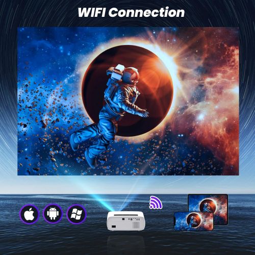  TOPVISION Projector, WiFi Bluetooth Projector, 9500L Native 1080P Outdoor Movie Projectors with Touch Screen, 350 Home Video Projector Compatible with TV Stick, HDMI, AV, USB, PS4, Phone