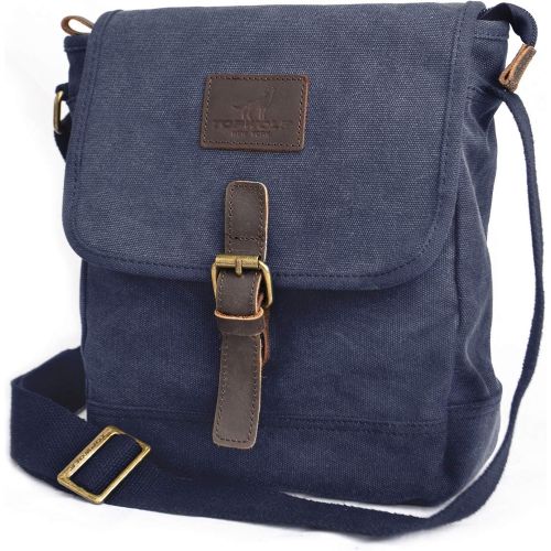  [아마존 핫딜] TOPWOLFS Canvas Messenger Bag TOPWOLF Small Crossbody Bag Casual Travel Working Tools Bag Shoulder Bag Hold Phone Handset Anti Theft