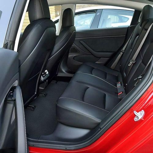  [아마존 핫딜]  [아마존핫딜]TOPlight Tesla Model 3 All Weather Waterproof Floor Mats Set 3 Piece Set - Heavy Duty - Black Rubber Environmental Materials Car Carpet for Tesla Model 3