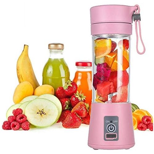  [아마존베스트]TOPmountain USB Rechargeable Juice Bowl, Mini Portable Electric 6 Sided Juice Cup Smoothies Blender Fruit Mixer - Blue