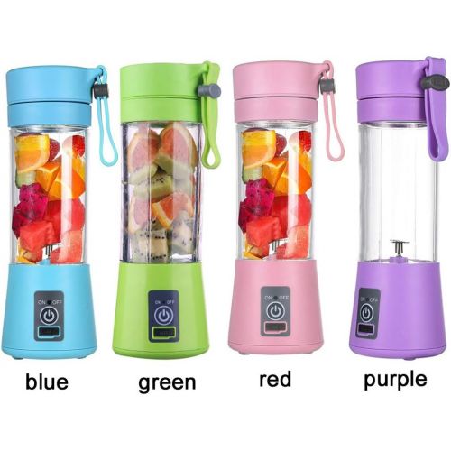  [아마존베스트]TOPmountain USB Rechargeable Juice Bowl, Mini Portable Electric 6 Sided Juice Cup Smoothies Blender Fruit Mixer - Blue