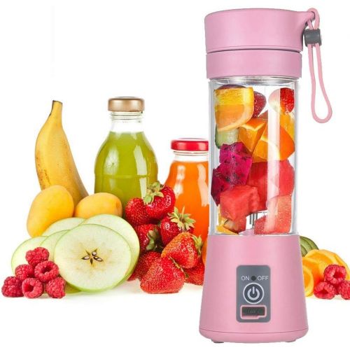  [아마존베스트]TOPmountain USB Rechargeable Juice Bowl, Mini Portable Electric 6 Sided Juice Cup Smoothies Blender Fruit Mixer - Blue