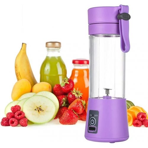  [아마존베스트]TOPmountain USB Rechargeable Juice Bowl, Mini Portable Electric 6 Sided Juice Cup Smoothies Blender Fruit Mixer - Blue