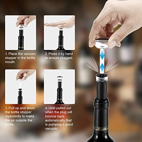  [아마존베스트]TOQIBO Electric Corkscrew, 6 Seconds Automatic Bottle Opener Cordless Wine Opener, Wine Bottle Opener Set with Wine Foil Cutter & Vacuum Stopper & Supplied USB Charging Cable (Blac