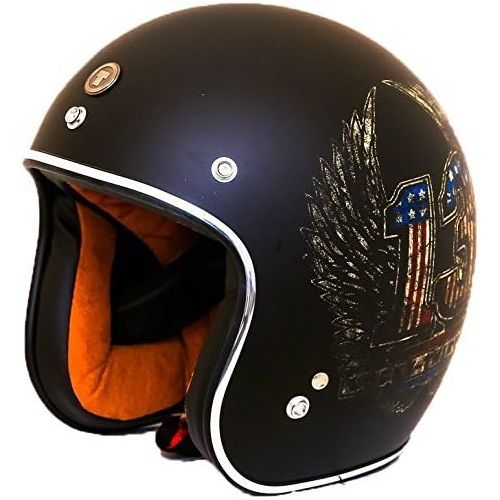  TORC Unisex-Adult Open-face Style (T50 Route 66) 34 Motorcycle Helmet with Graphic (Flying Tiger), X-Large