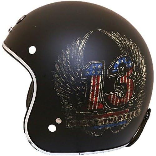  TORC Unisex-Adult Open-face Style (T50 Route 66) 34 Motorcycle Helmet with Graphic (Flying Tiger), X-Large