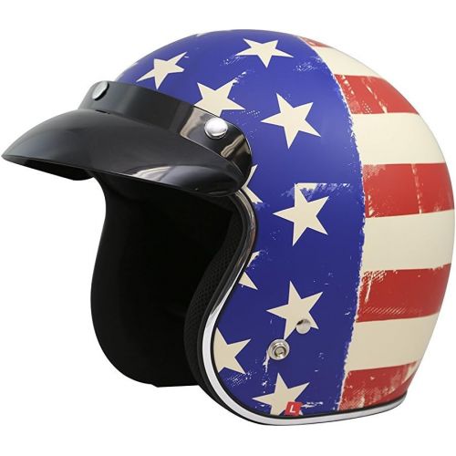  TORC Unisex-Adult Open-face Style (T50 Route 66) 34 Motorcycle Helmet with Graphic (Flying Tiger), X-Large