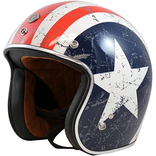  TORC Unisex-Adult Open-face Style (T50 Route 66) 34 Motorcycle Helmet with Graphic (Flying Tiger), X-Large