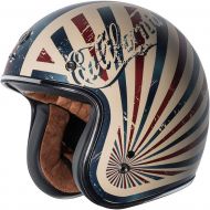 TORC unisex-adult open-face-helmet-style T50 Route 66 34 Helmet (with PCH Graphic) (Flat White,Large), 1 Pack