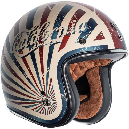  TORC unisex-adult open-face-helmet-style T50 Route 66 34 Helmet (with PCH Graphic) (Flat White,Large), 1 Pack