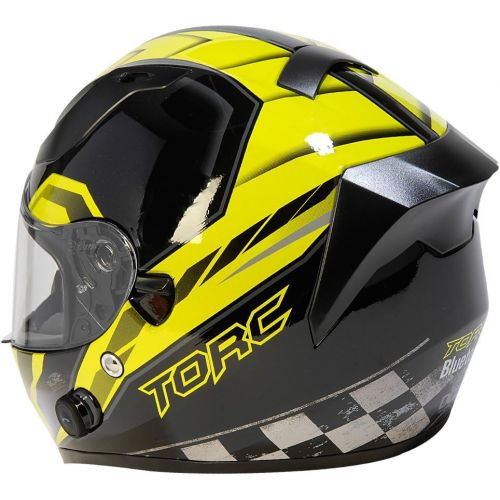  TORC Unisex-Adult Full-face Style T15B Bluetooth Integrated Motorcycle Helmet with Graphic (Gloss Black Edge Red, X-Large)