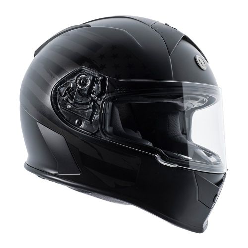  TORC Torc T14B Blinc Loaded Flag Mako Full Face Helmet (Flat Black, Medium)