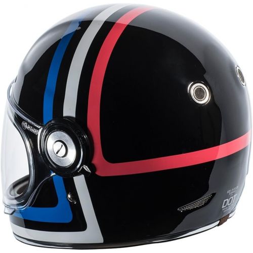  TORC T1 Retro Unisex-Adult Full-Face-Helmet-Style Motorcycle Helmet (Gloss Black,Medium), 1 Pack